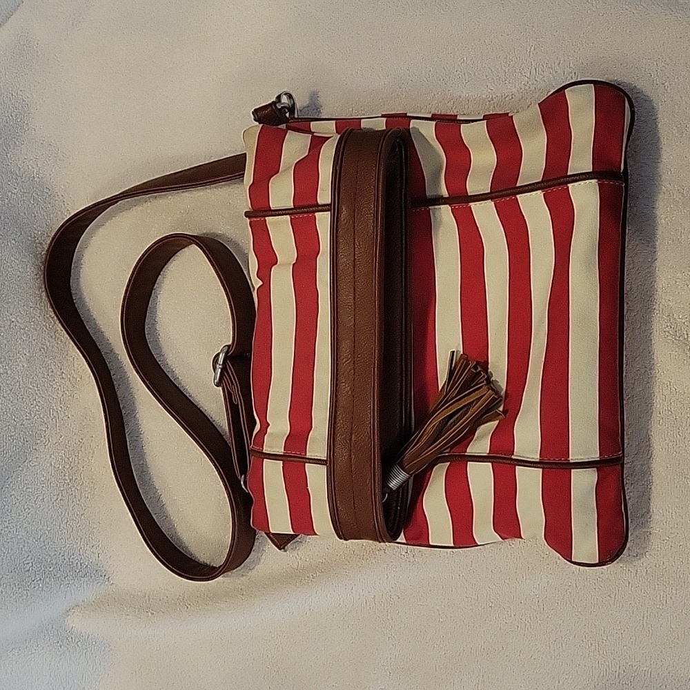 EUC Kelly & Katie Canvas Stripe Messenger Bag